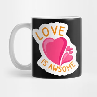 Love is awesome heart cute design Mug